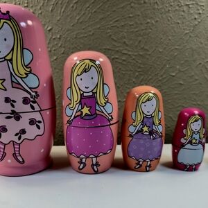 Fairy Princess Nesting Dolls Set - Pink and Purple